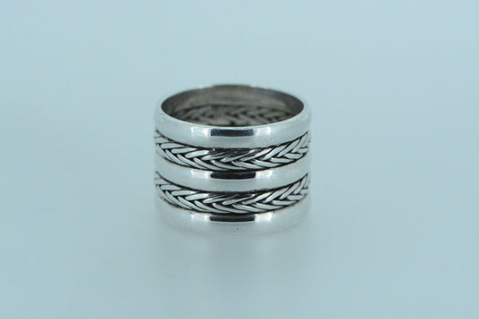 Double Woven Thread Wide Ring