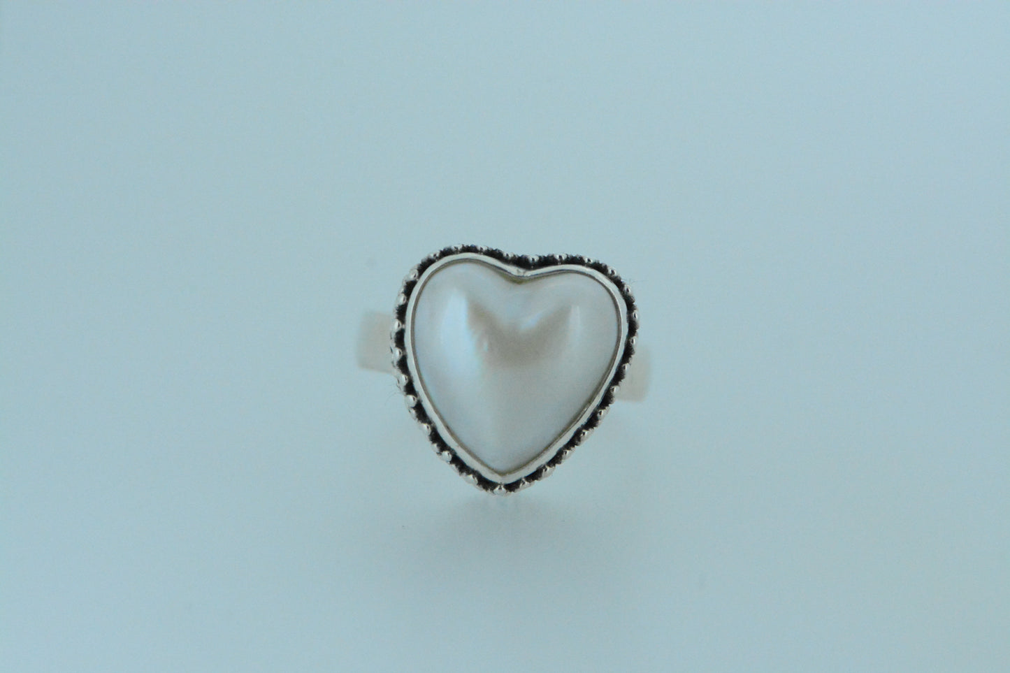 Pearl Heart Ring With Intricate Design Ring