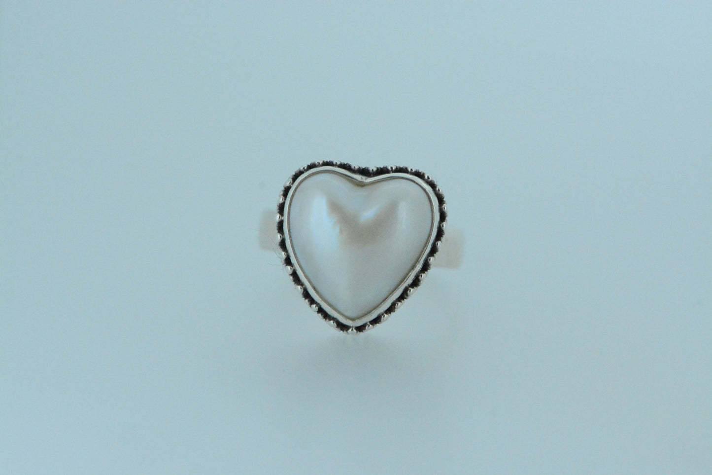 Pearl Heart Ring With Intricate Design Ring