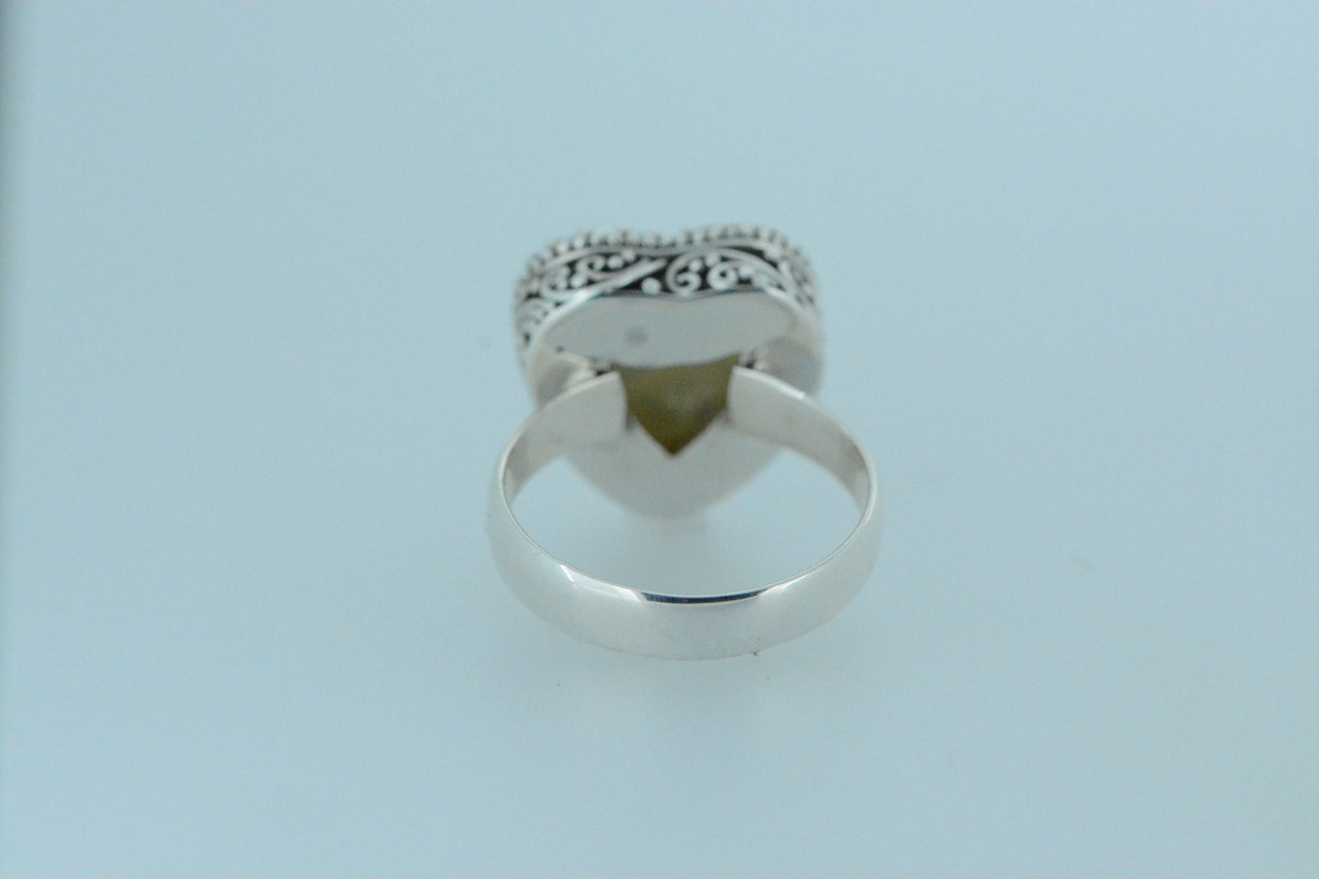 Pearl Heart Ring With Intricate Design Ring