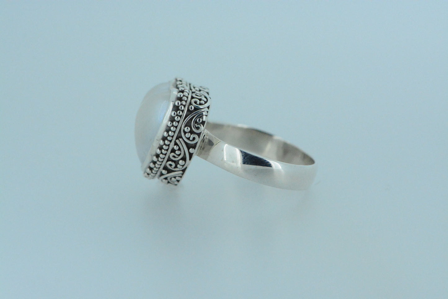 Pearl Heart Ring With Intricate Design Ring