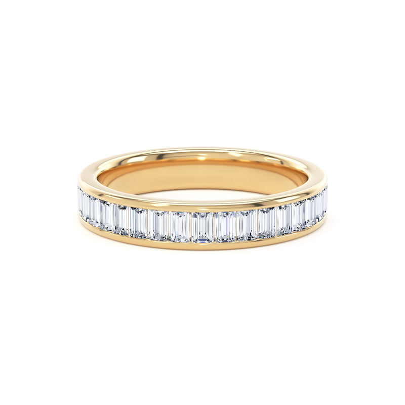 Baguette Diamond Channel Set Eternity Band In 18K Solid Gold
