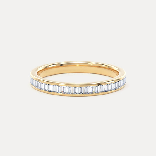 Baguette Diamond Channel Set Eternity Band In 18K Solid Gold