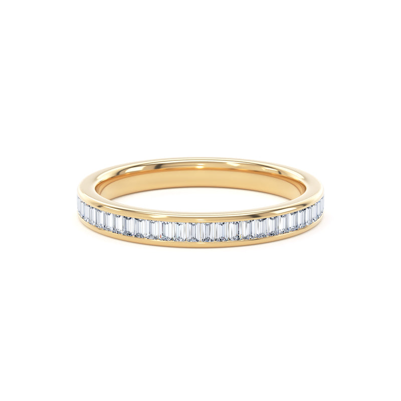 Baguette Diamond Channel Set Eternity Band In 18K Solid Gold
