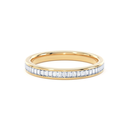 Baguette Diamond Channel Set Eternity Band In 18K Solid Gold