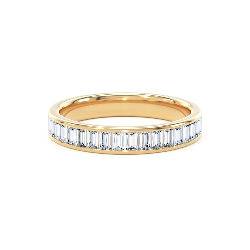 Baguette Diamond Channel Set Eternity Band In 18K Solid Gold