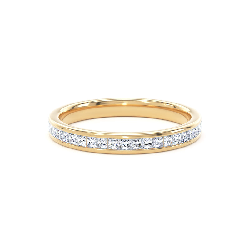 Princess Diamonds Channel Set Eternity Band In 18K Gold