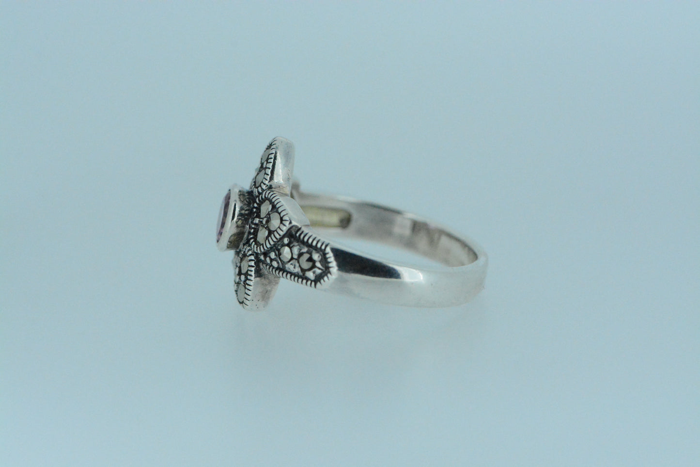 Pink Topaz Flower Ring