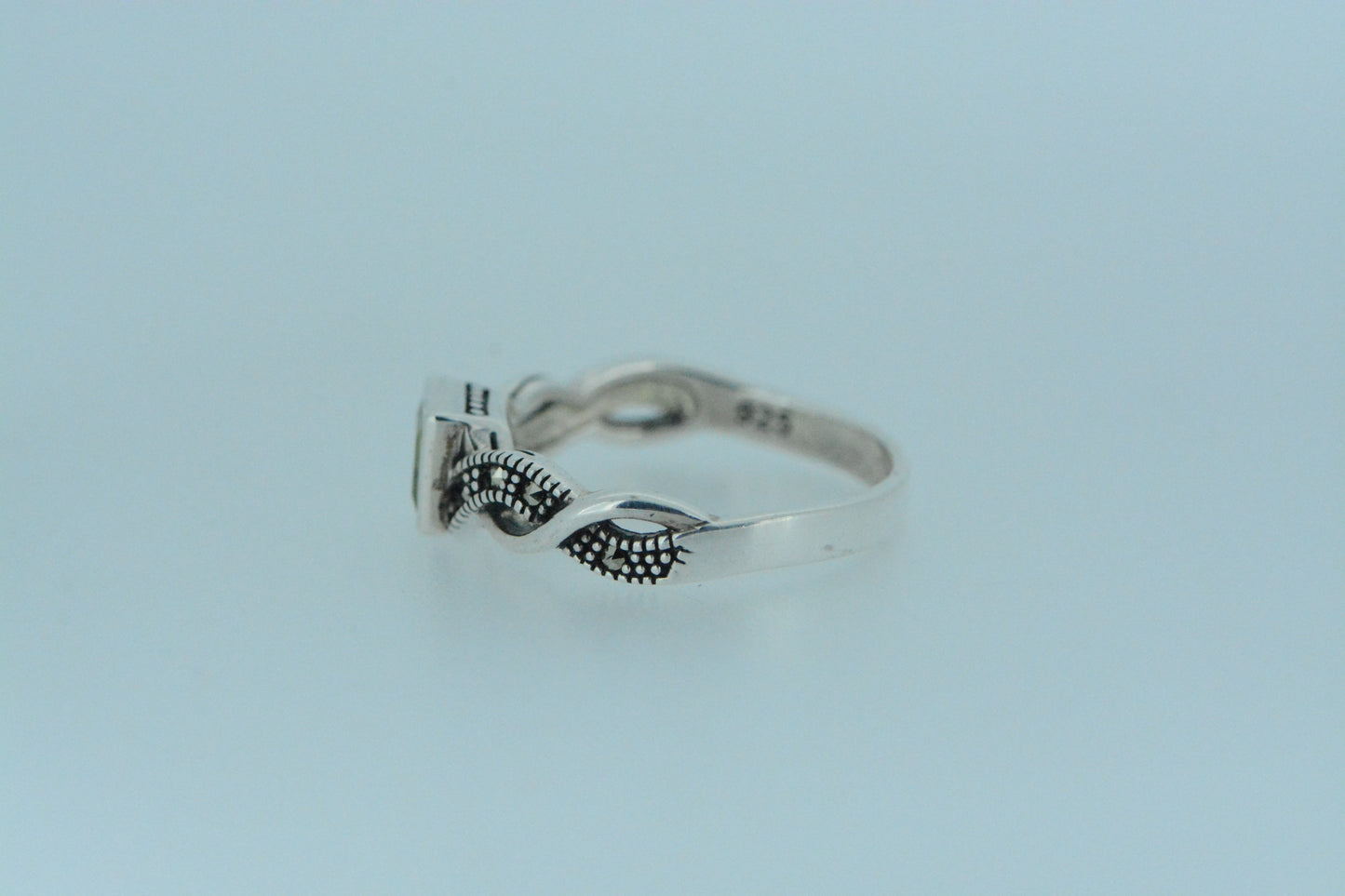 Peridot Solitaire Silver Ring