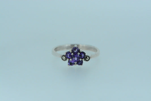 Amethyst Flower Ring