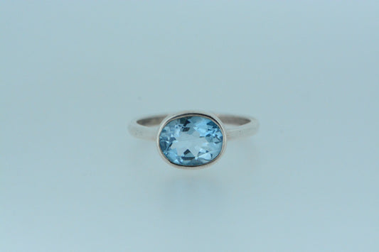 Blue Topaz Solitaire Ring