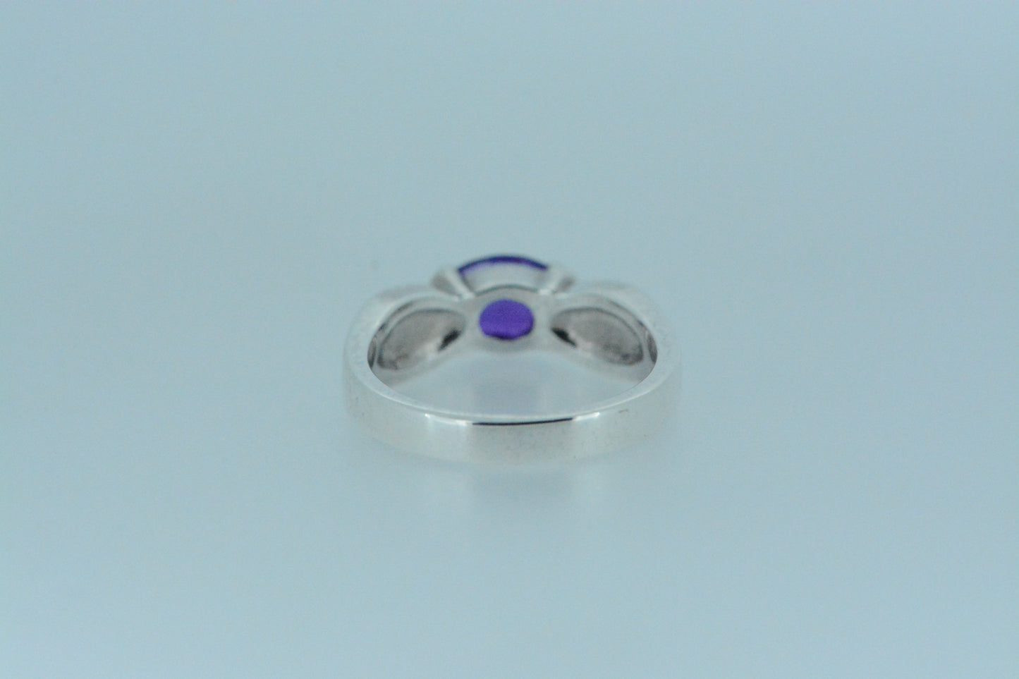 Amethyst Solitaire Silver Ring