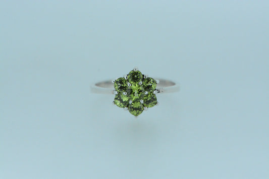 Peridot Flower Cluster Ring