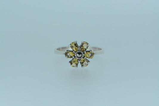 Citrine Flower Ring