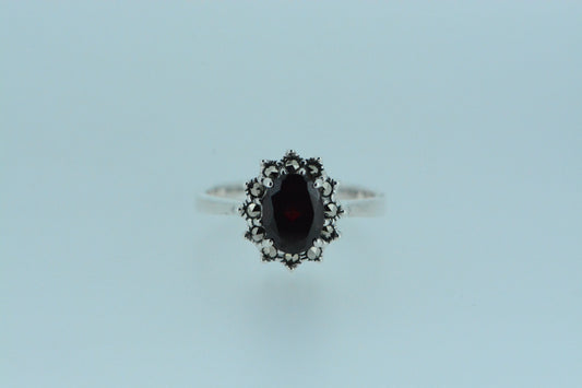 African Garnet Solitaire Ring
