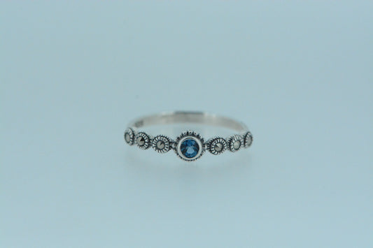 Mini London Blue Topaz Silver Ring