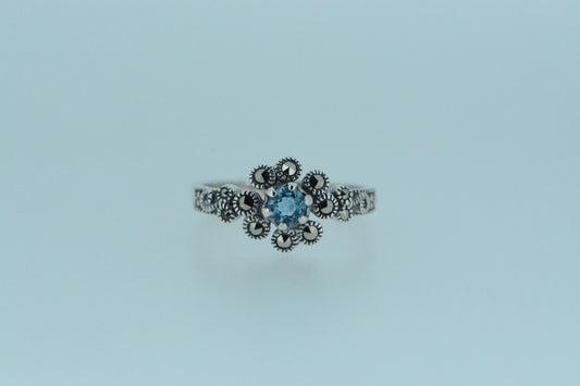 Blue Topaz Silver Ring