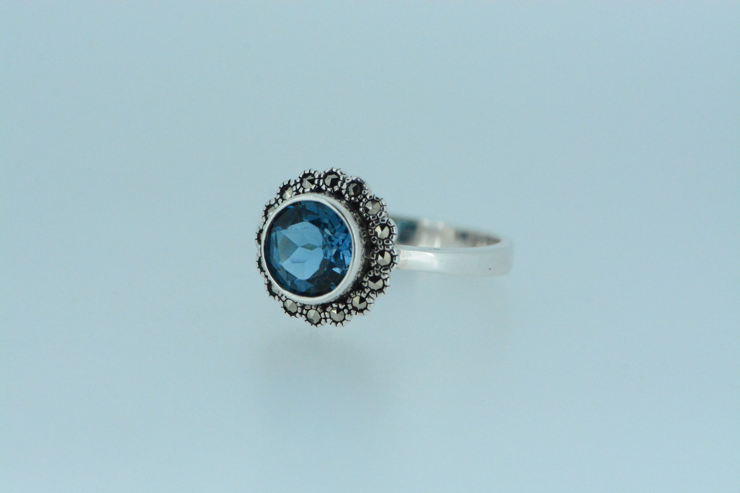 London Blue Topaz Silver Solitaire Ring
