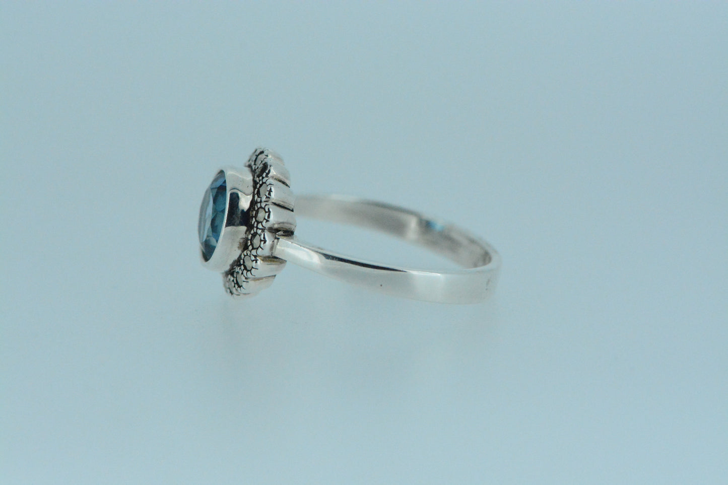 London Blue Topaz Silver Solitaire Ring