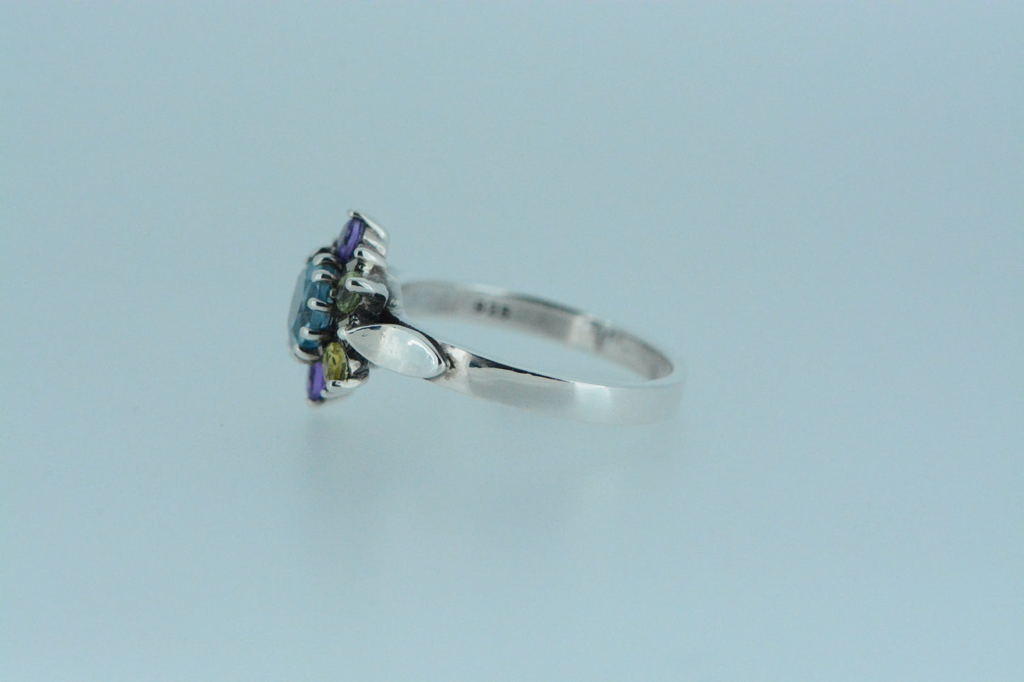 Mixed Stones Flower Cluster Ring