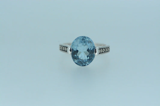 Blue Topaz Solitaire Ring
