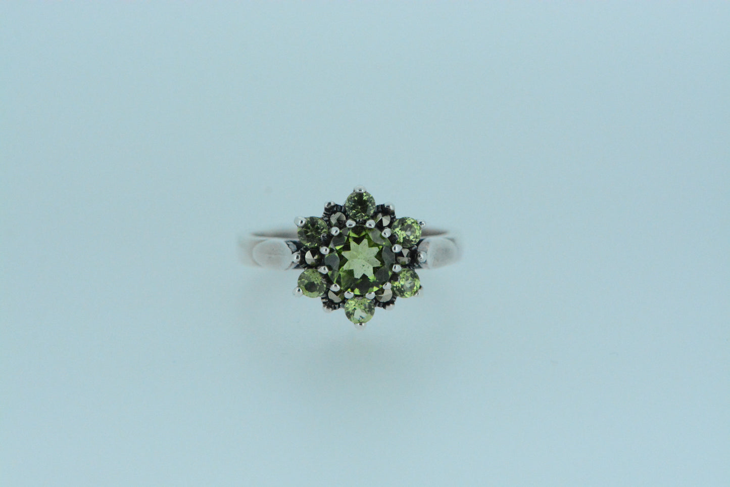 Peridot Flower Cluster Ring