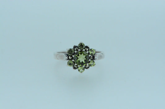 Peridot Flower Cluster Ring