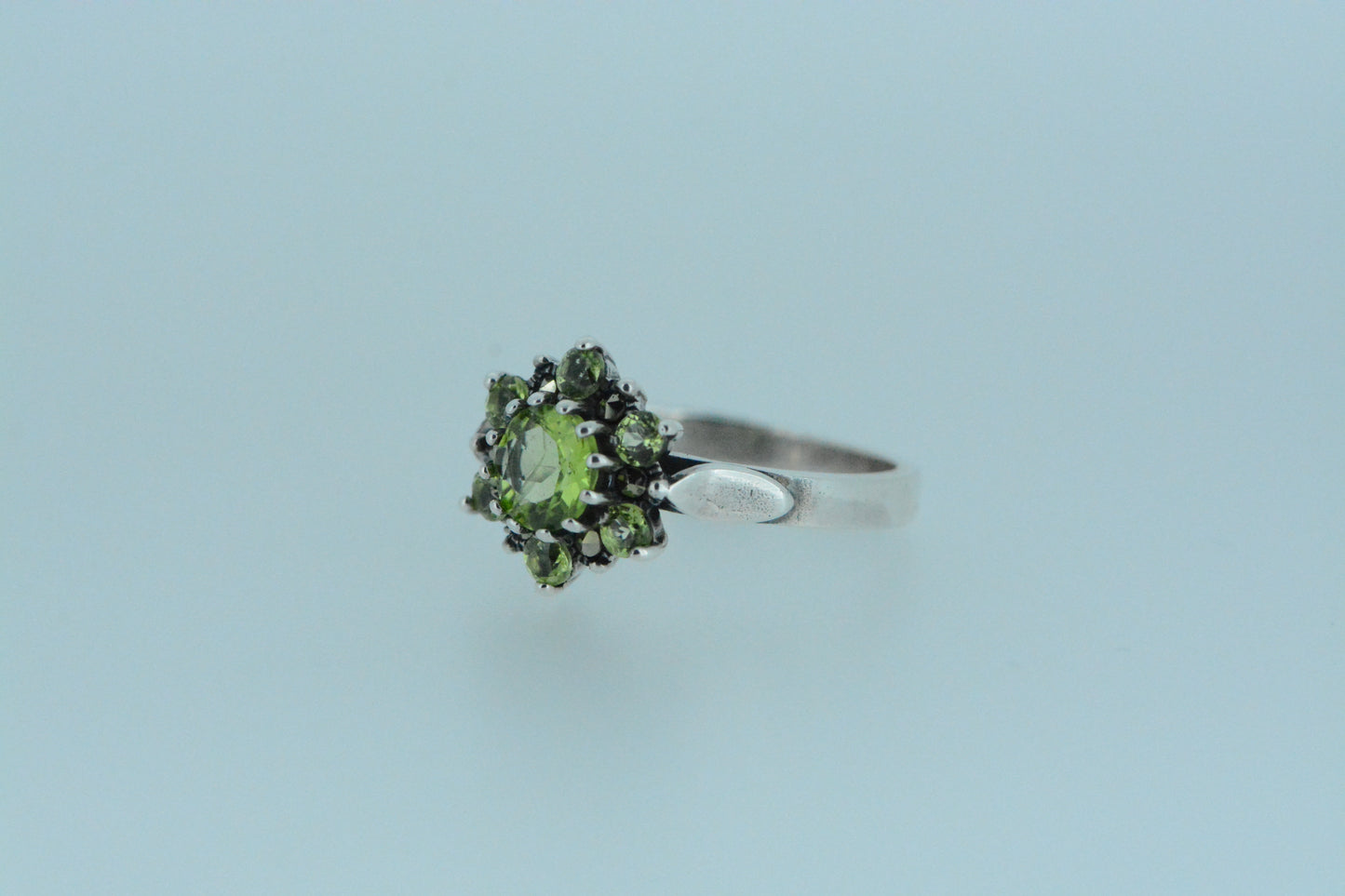 Peridot Flower Cluster Ring