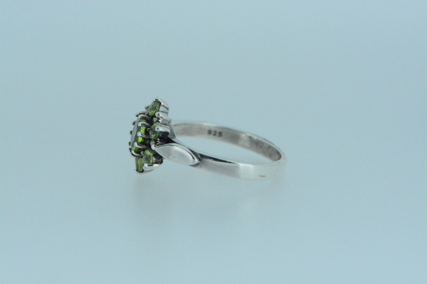 Peridot Flower Cluster Ring