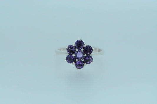 Amethyst Flower Cluster Ring