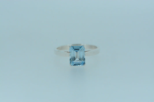 Blue Topaz Solitaire Ring