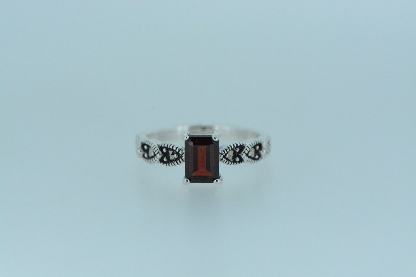 African Garnet Silver Ring