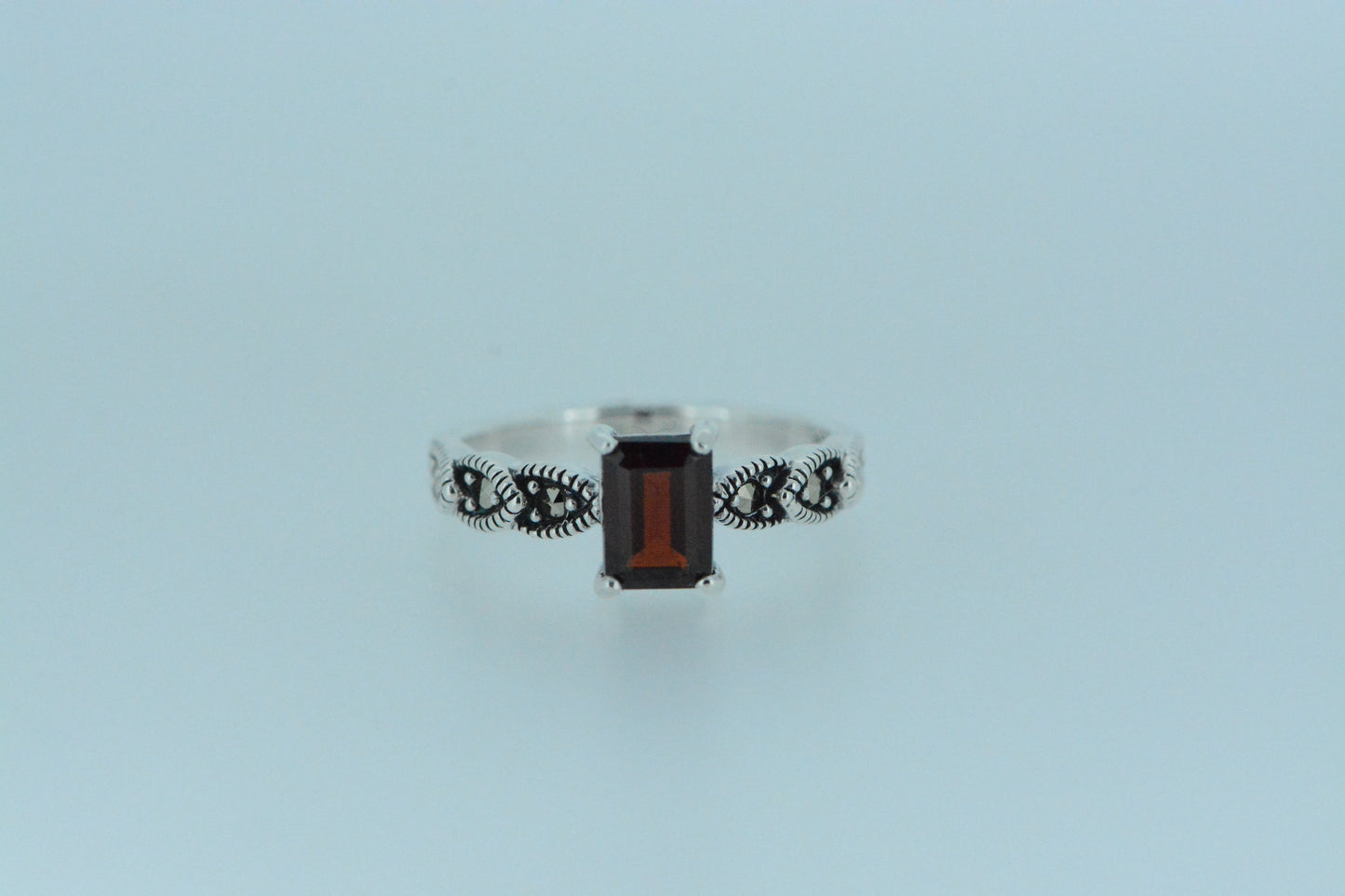 African Garnet Silver Ring