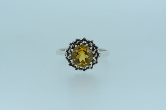 Citrine Flower Ring