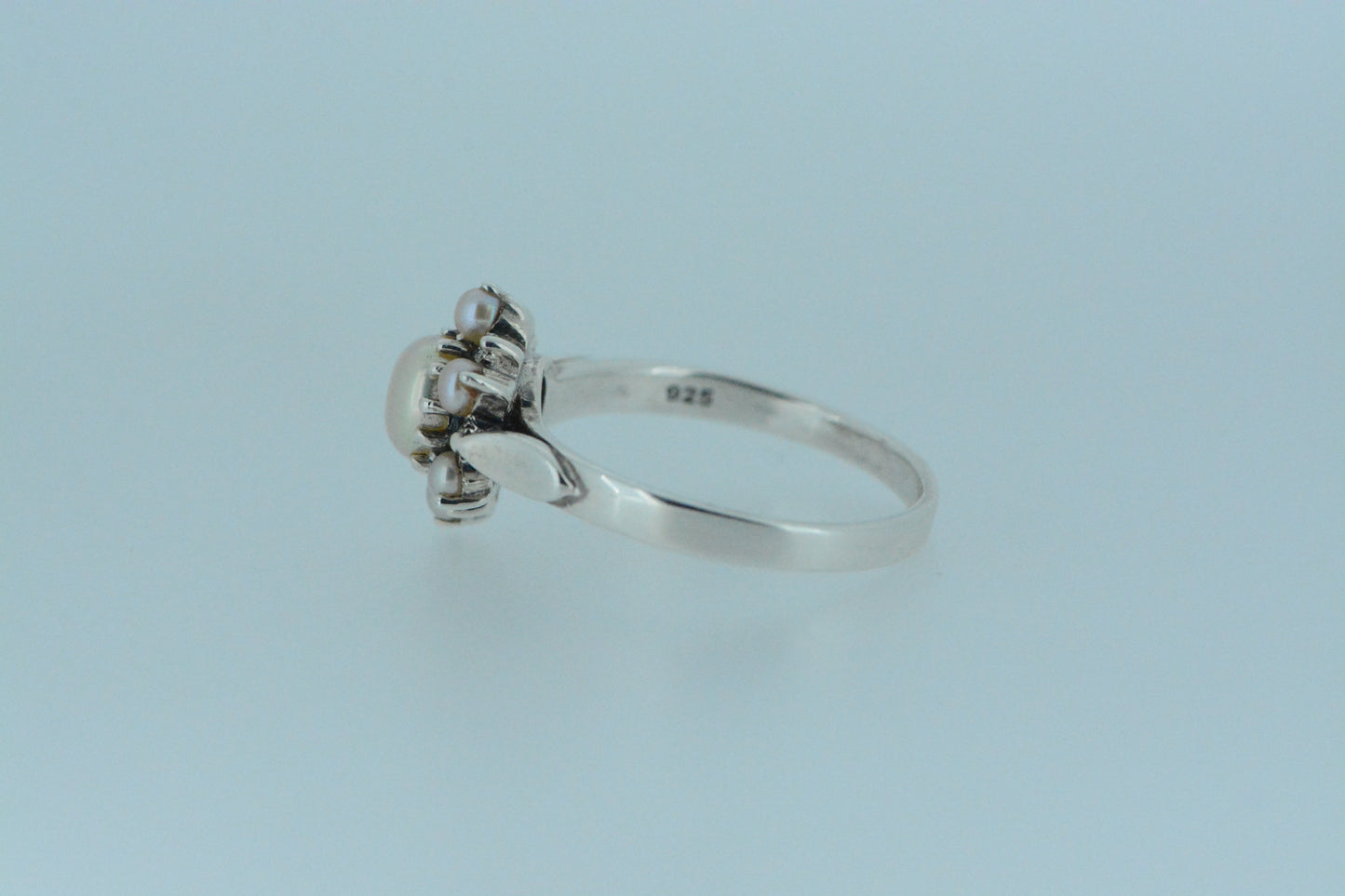 Pearl Flower Silver Ring
