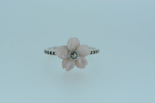 Pink Shell Flower Ring
