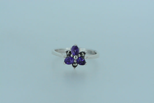 Amethyst Flower Cluster Ring