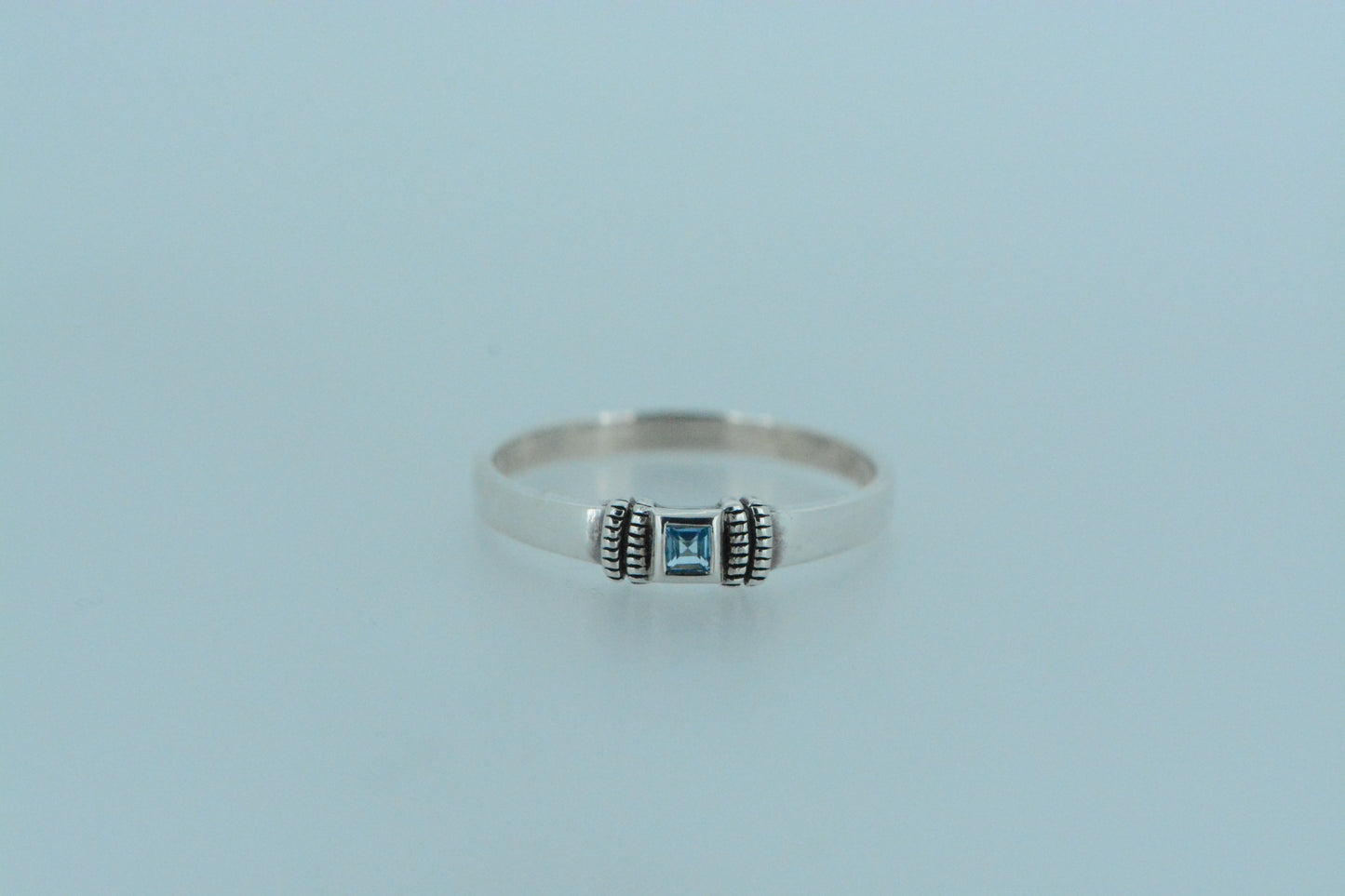 Blue Topaz Silver Ring