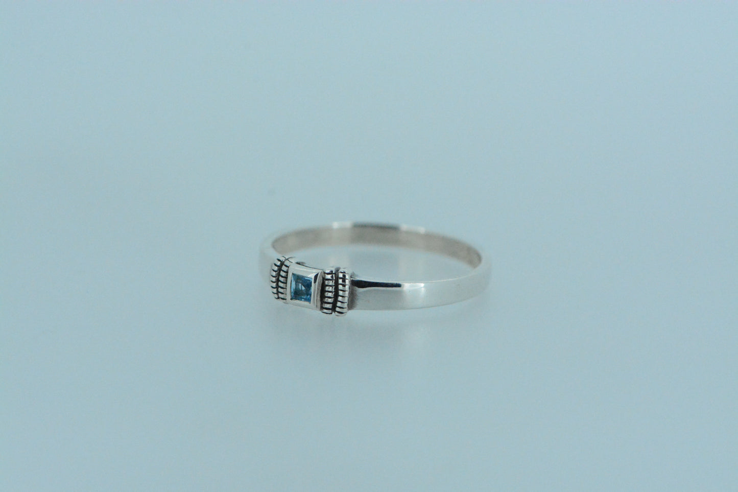 Blue Topaz Silver Ring