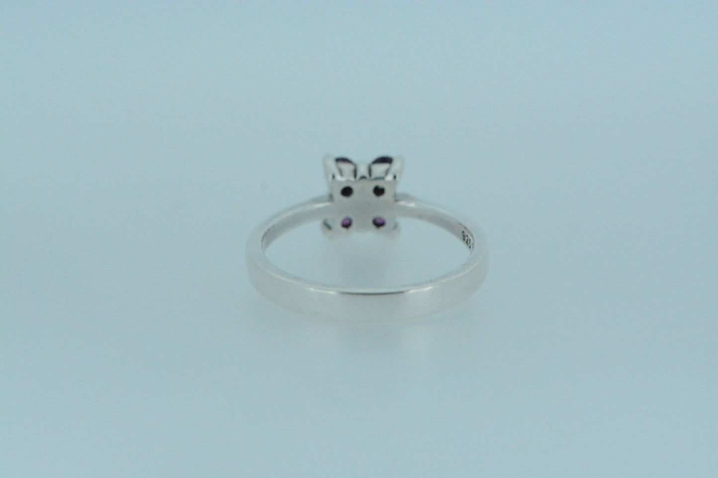 Rhodolite Four-leaf Clover Silver Ring