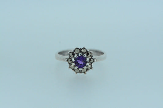 Amethyst Flower Ring
