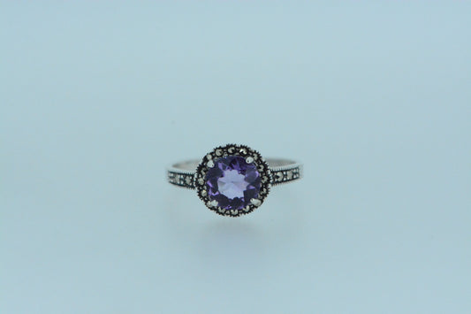Amethyst Flower Ring