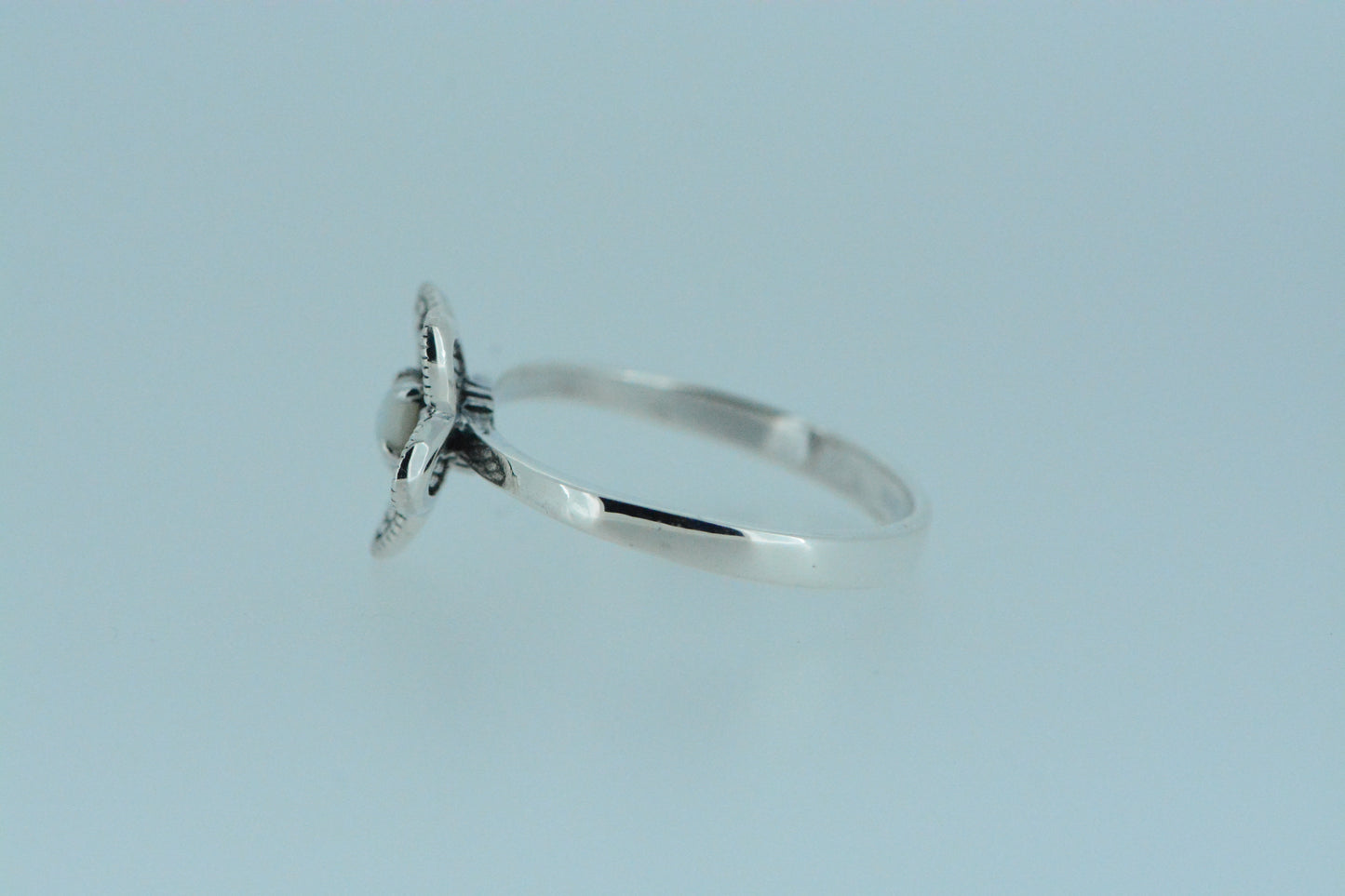 White Mother Of Pearl Flower Ring
