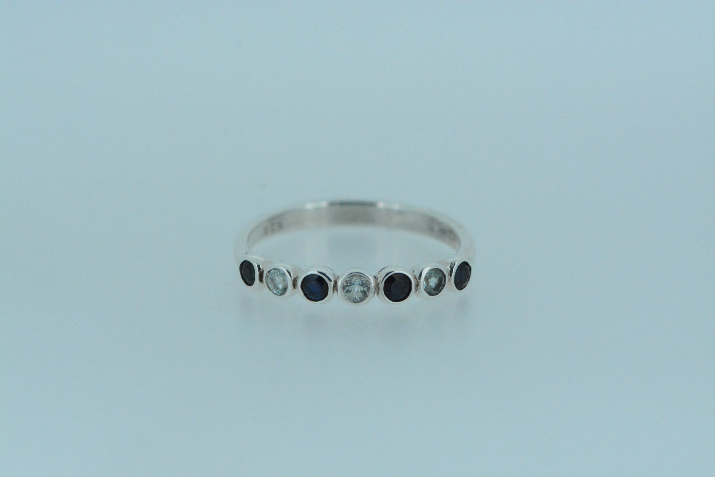 Sapphire and Blue Topaz Silver Ring