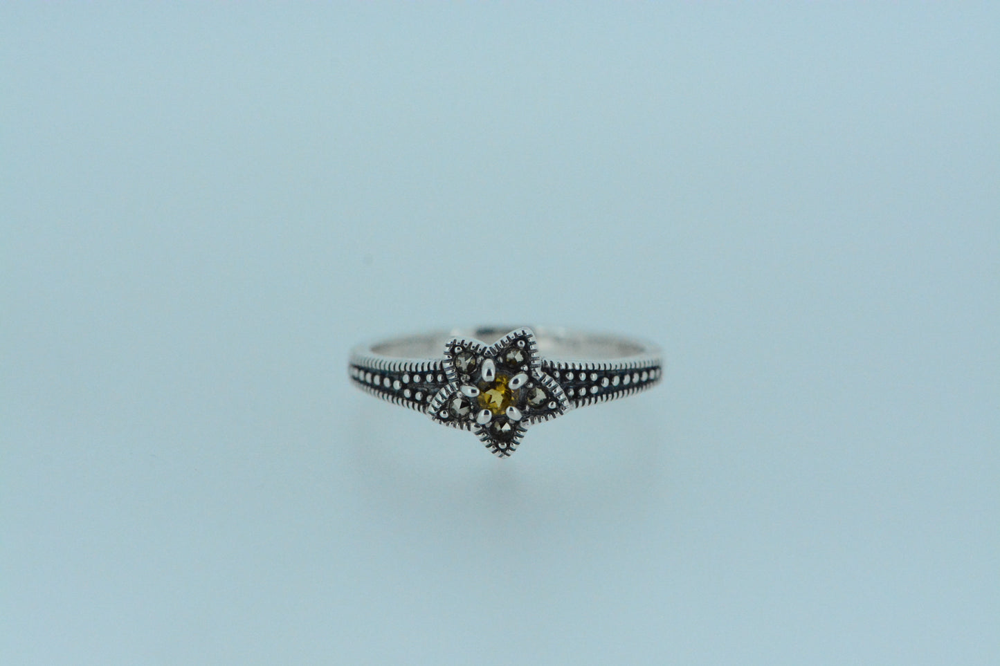 Mini Citrine Flower Ring