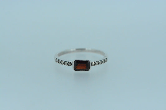 African Garnet Solitaire Ring