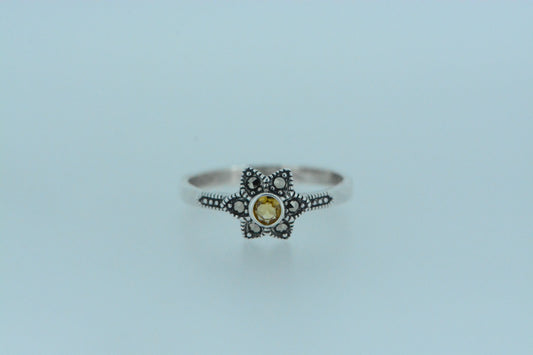Citrine Flower Ring