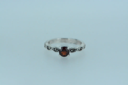 African Garnet Solitaire Ring