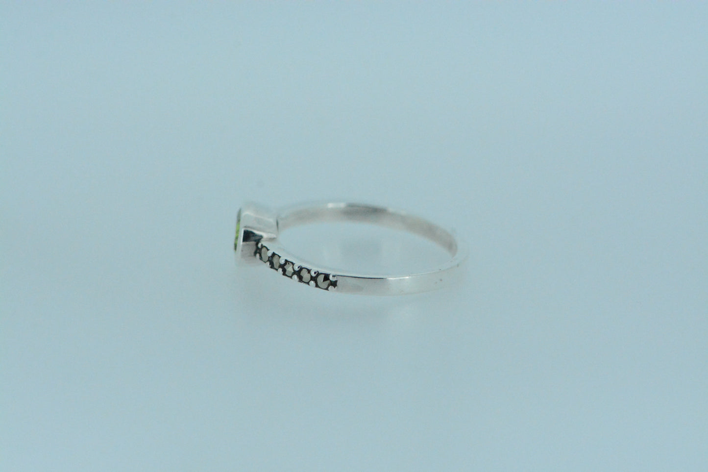 Peridot Solitaire Silver Ring