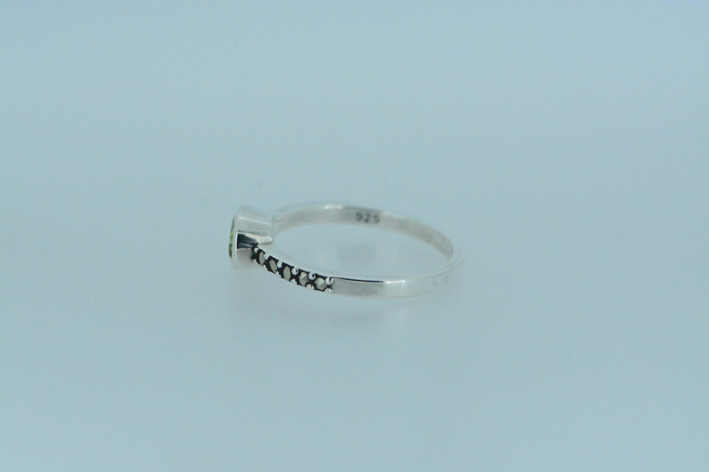 Peridot Solitaire Silver Ring